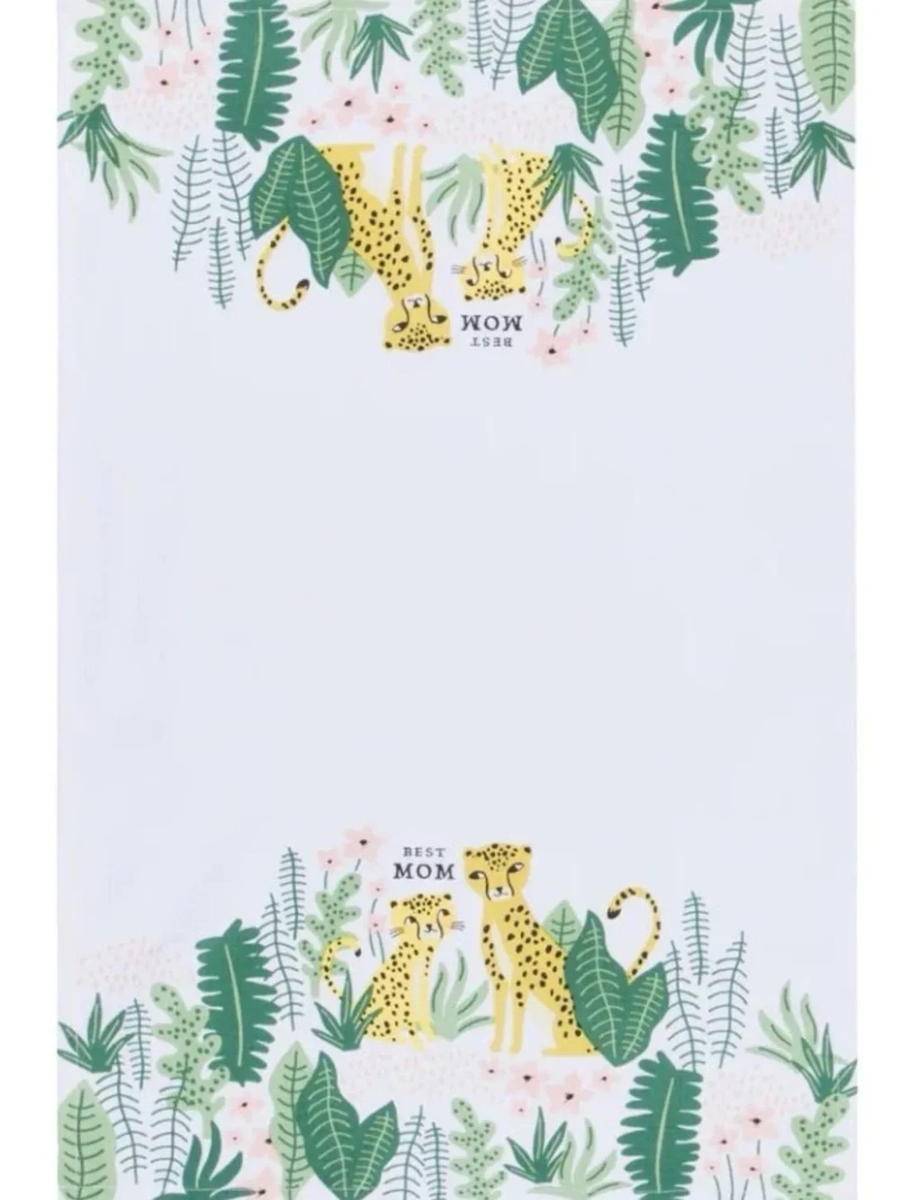 Danica Jubilee Best Mom Leopard Kitchen Towel - White with Yellow & Green NEW!